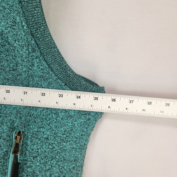 Iceburg Zip Up Hooded Vest Women's Large Teal Heavy Street Wear Pockets Layering - Picture 3 of 7